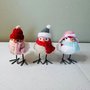 Christmas Wondershop Winter Birds Decor With Hats Scarves 4 inches 2021 set of 3